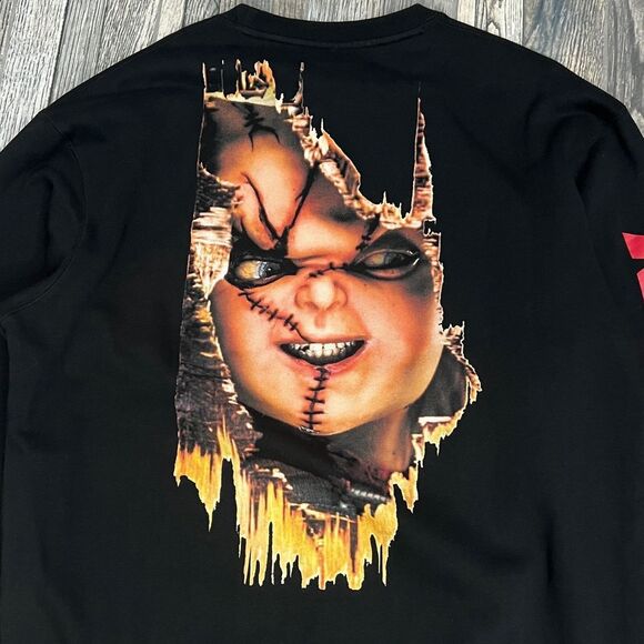 🔥🔥 “NWT” CHUCKY Horror Movie x SHOE PALACE “AOP” Black Crewneck Sweatshirt Sz - Picture 7 of 11